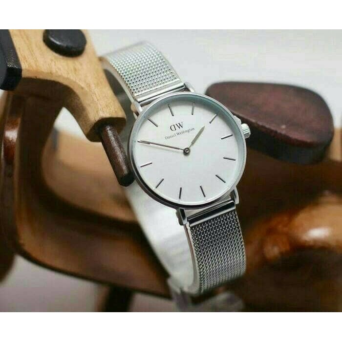 JAM TANGAN DW RANTAI PASIR SILVER PLATE PUTIH PREMIUM JAM TANGAN MURAH DW015