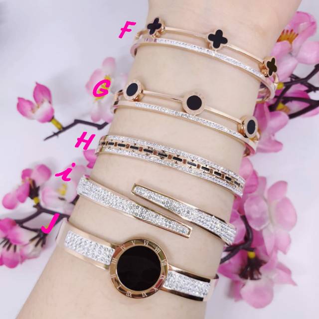 Titanium gelang korea new model rose gold GBT-42