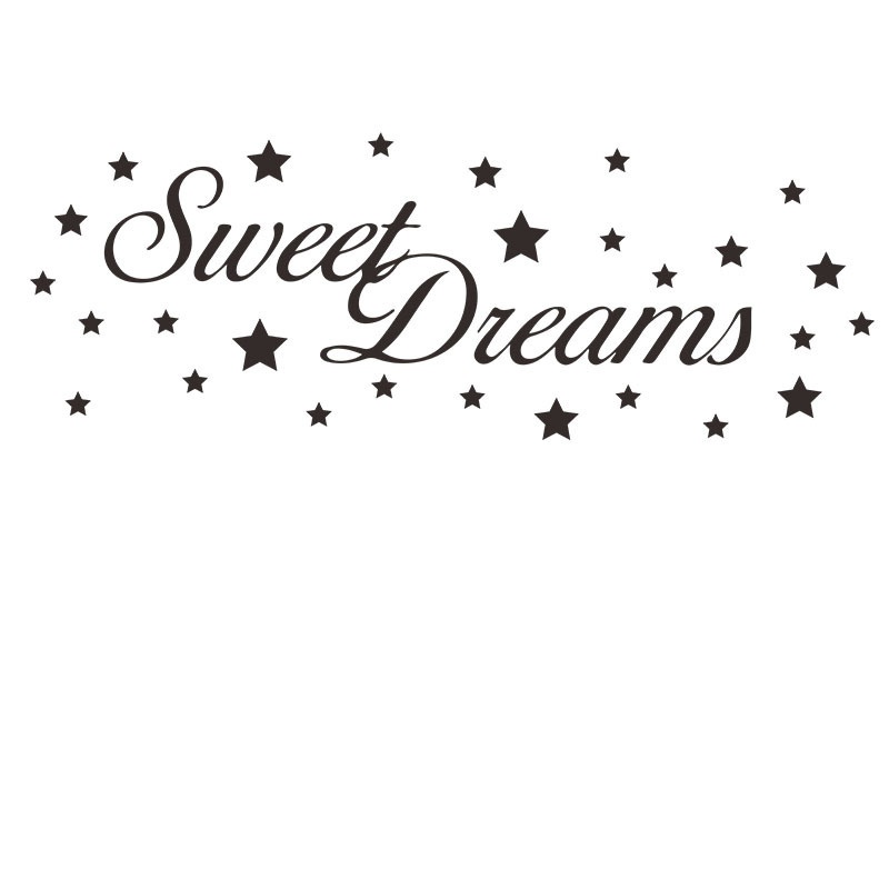 Stiker Dinding Desain Sweet Dreams Star on the Wall Untuk Dekorasi Kamar Tidur