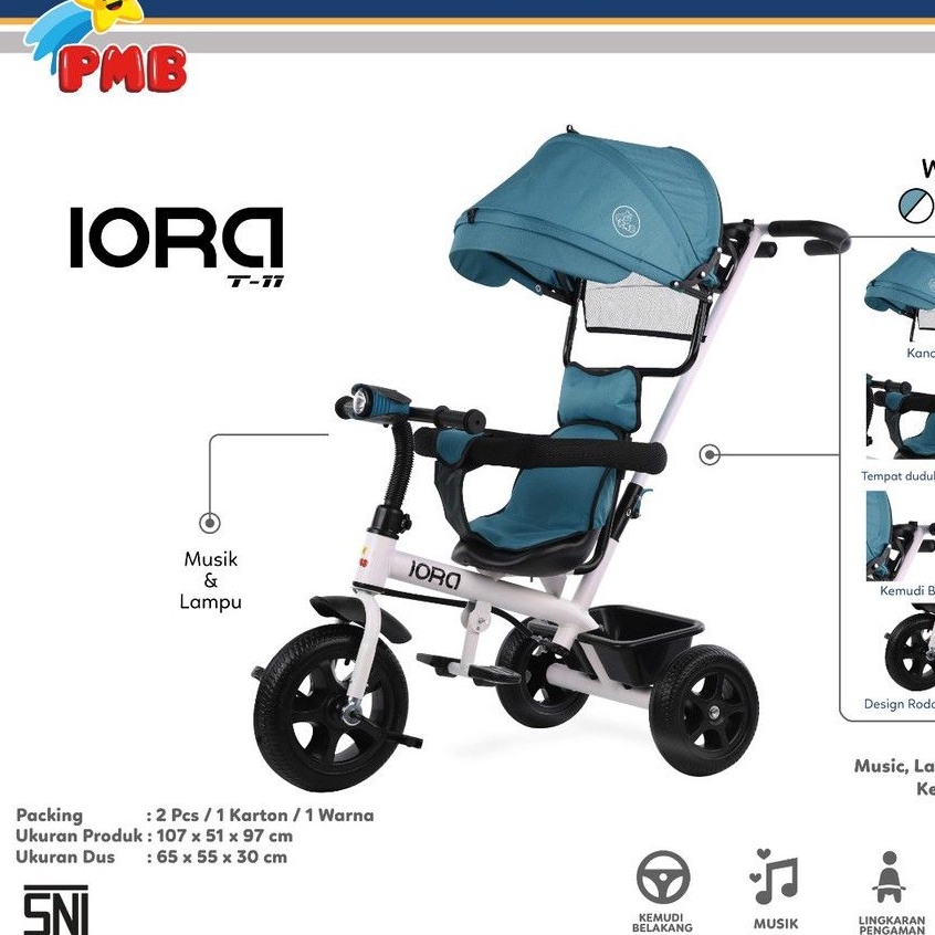 sepeda roda tiga anak sepeda roda tiga pmb iora t11