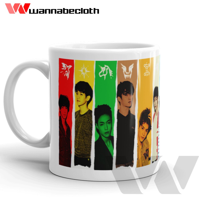 Gelas Mug EXO Souvenir Koleksi Mug KPOP EXO Personel Colourful
