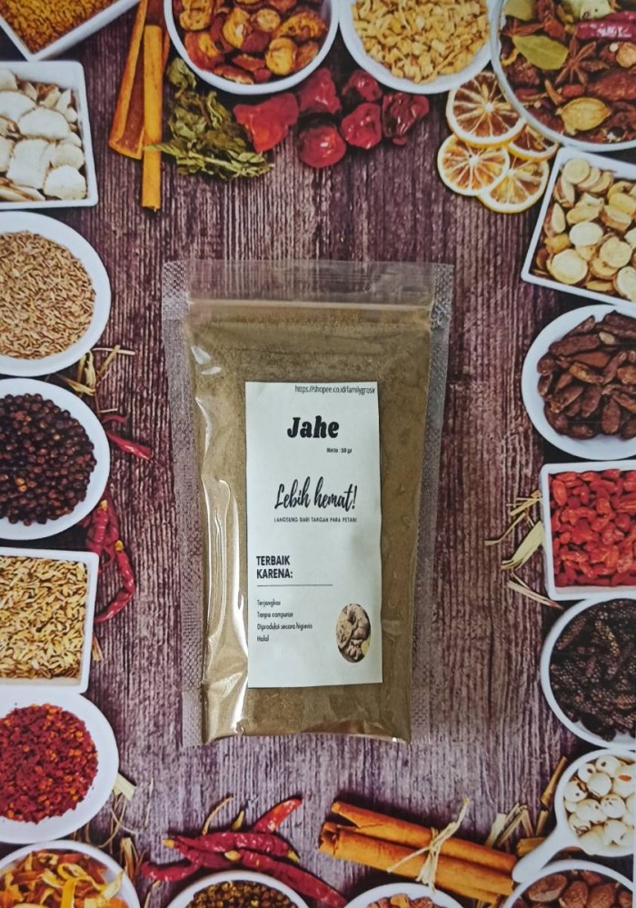 

Jahe Bubuk Premium 50gr | Tanpa Campuran | Jahe Pedas Hangat