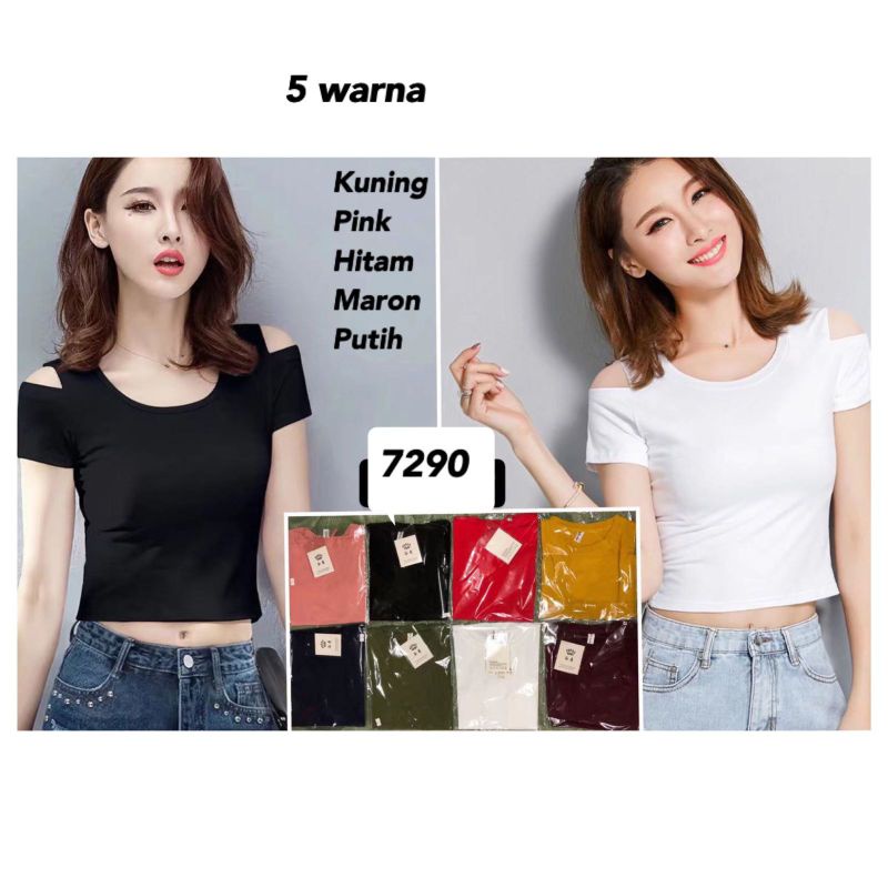 atasan kaos crop import 7290