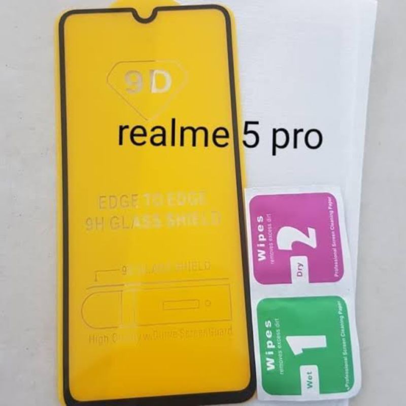 Tempered Glass Realme 5 Pro Full Cover Premium Glass