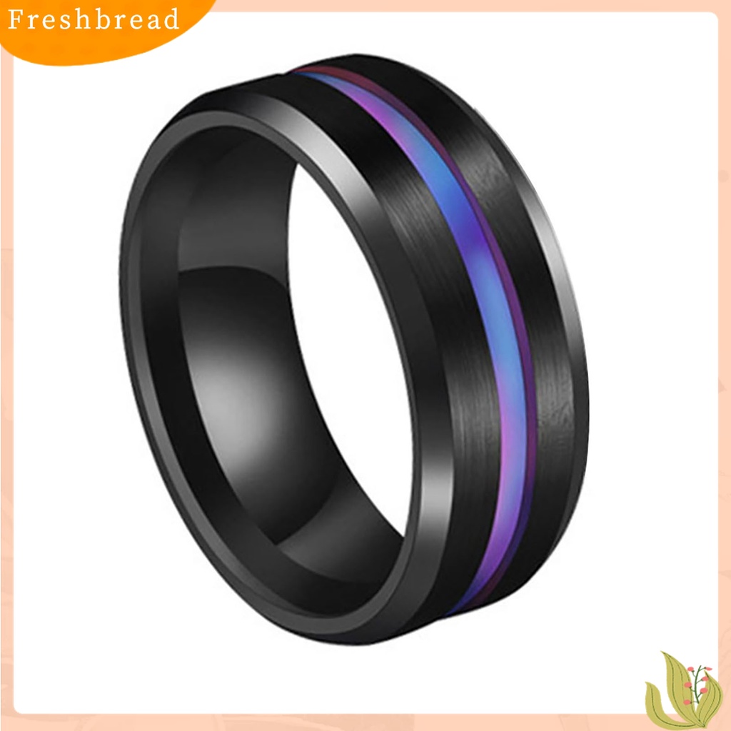 [TERLARIS]8MM Fashion Unisex Dual Color Thin Line-Inside Brushed Band Finger Ring Jewelry