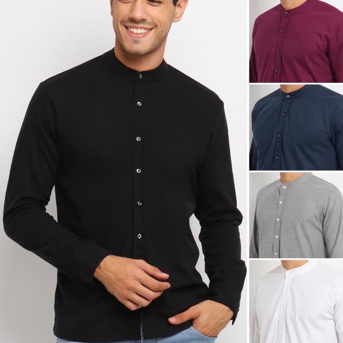 Pengiriman Cepat KLLL ORIGINAL Kemeja Lacoste Kerah Ciangi Lengan panjang - Putih, M MURAH