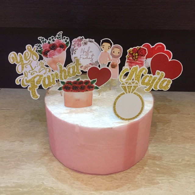 Cake topper engagement