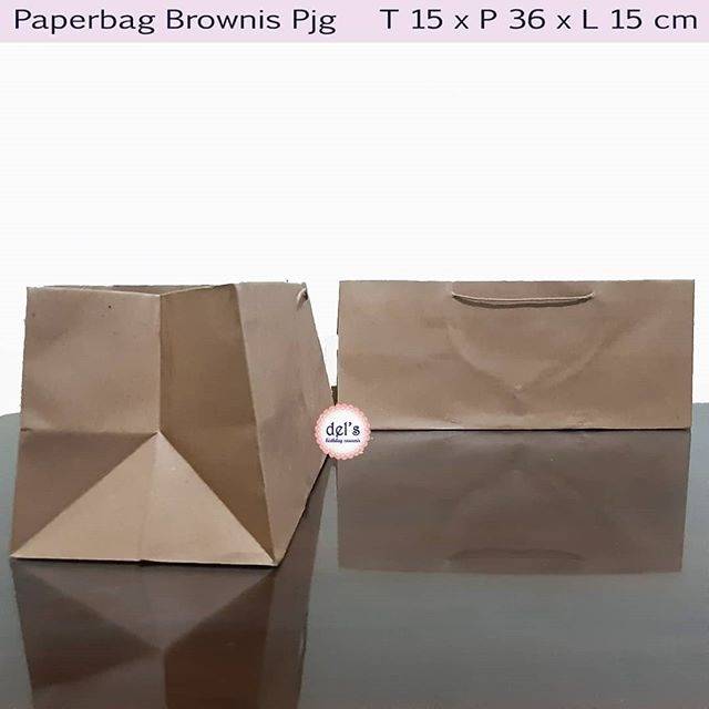 Paperbag Lebar Brownis Panjang. 15 x 36 x 15 Paper bag. Tas kertas coklat