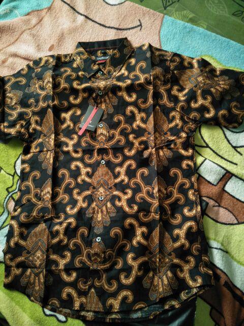 Odza Classic Kemeja Batik Katun Pria, Hem Batik Kerja Kantor Lengan Pendek Motif Acak (hkt001) Batik