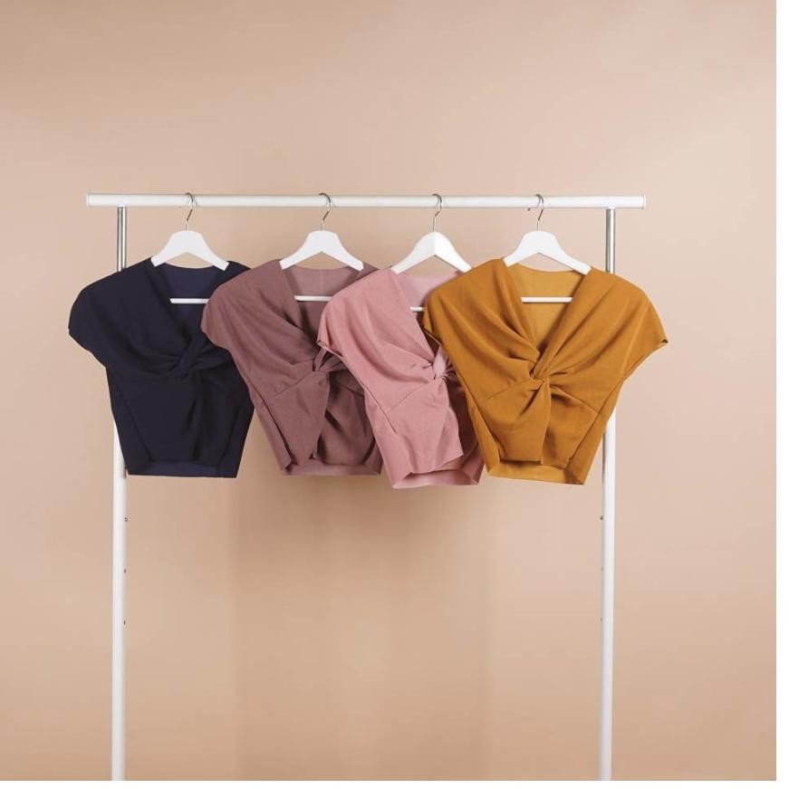 SALE *Saniel Wrap Top / blouse crop top wanita / atasan korea cewek / atasan crop import blouse ko