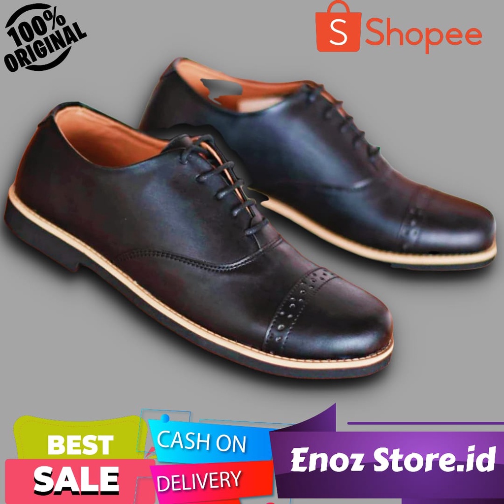 Enoz x Gallardo Sepatu Pantofel Pria Original Kulit Sintetic Sapatu Formal Kerja Dinas Pesta Kondangan Cowo Keren Kasual Kekinian