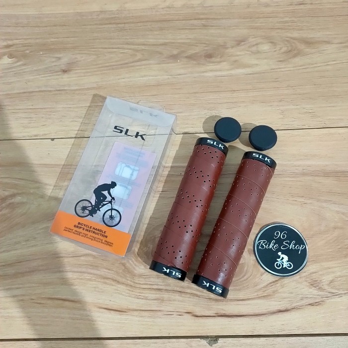 HANDLE GRIP SLK KULIT LOCK HANDGRIP SEPEDA - COKLAT