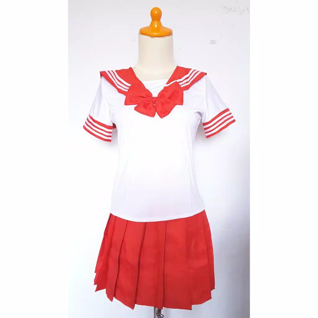 TBI Seragam Pelajar Jepang Baju Tidur Lingerie Seifuku Lengan Pendek Costume Cosplay Sailormoon