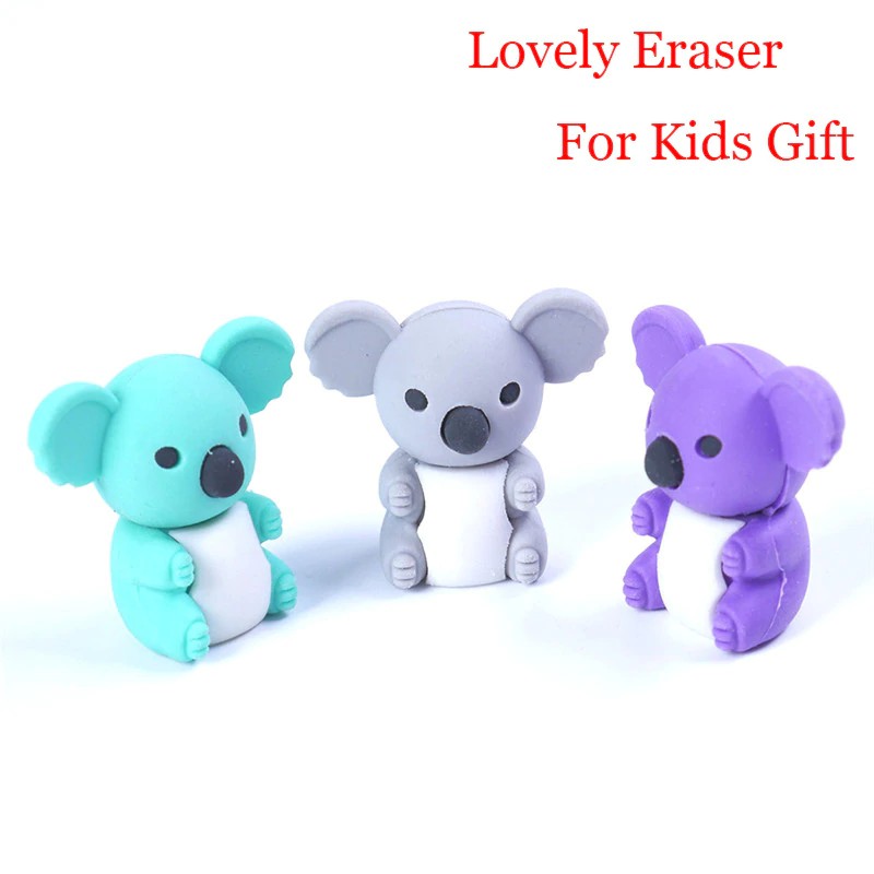 

INDORETAIL | 1 Pc Kreatif kartun lucu Koala hewan karet penghapus/alat tulis untuk anak-anak