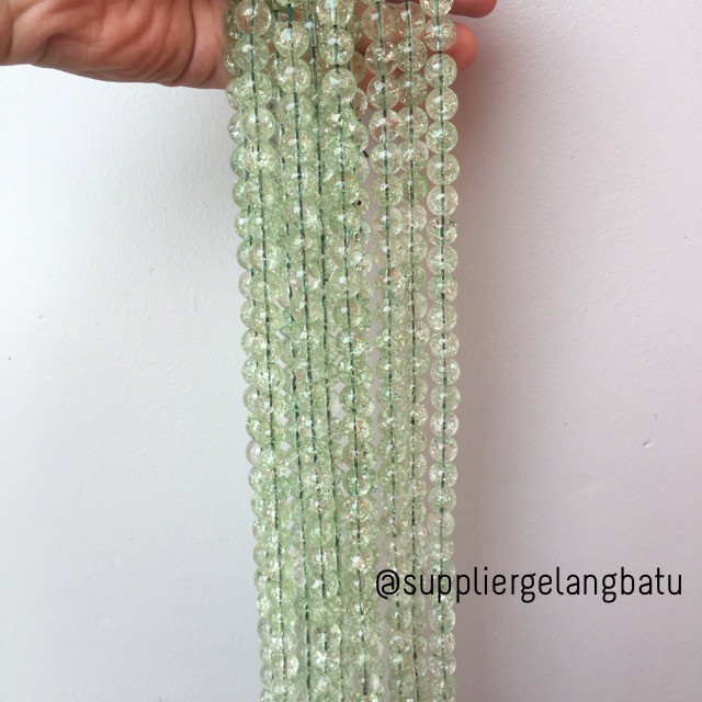 semi stone rutilated kuarsa quartz hijau 10mm green gelang kalung beads supplier aksesoris craft