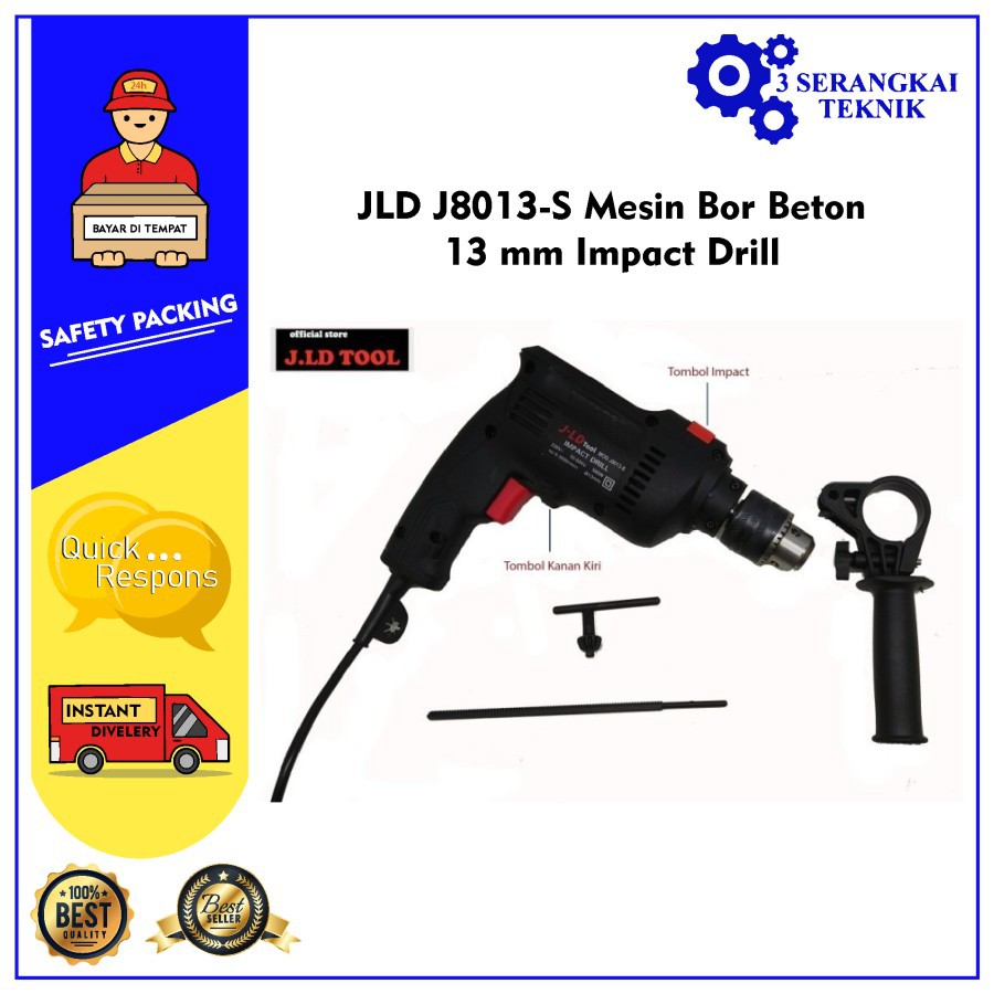 JLD J8013-S Mesin Bor Beton 13 mm Impact Drill