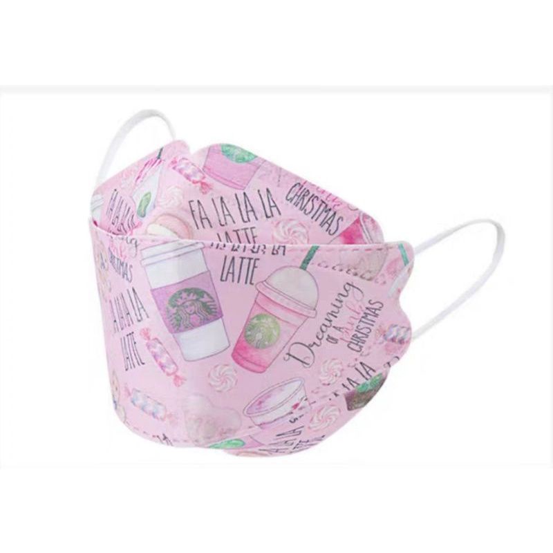 10PCS MASKER KF94 DEWASA MOTIF NATAL CHRISTMAS MASK 4PLY EARLOOP PINK MUDA CEWEK LUCU UNIK FEMINIM