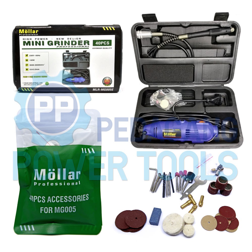 MOLLAR MINI DIE GRINDER BOR SET 40 PCS BOX &amp; 40 PCS AKSESORIS TUNER