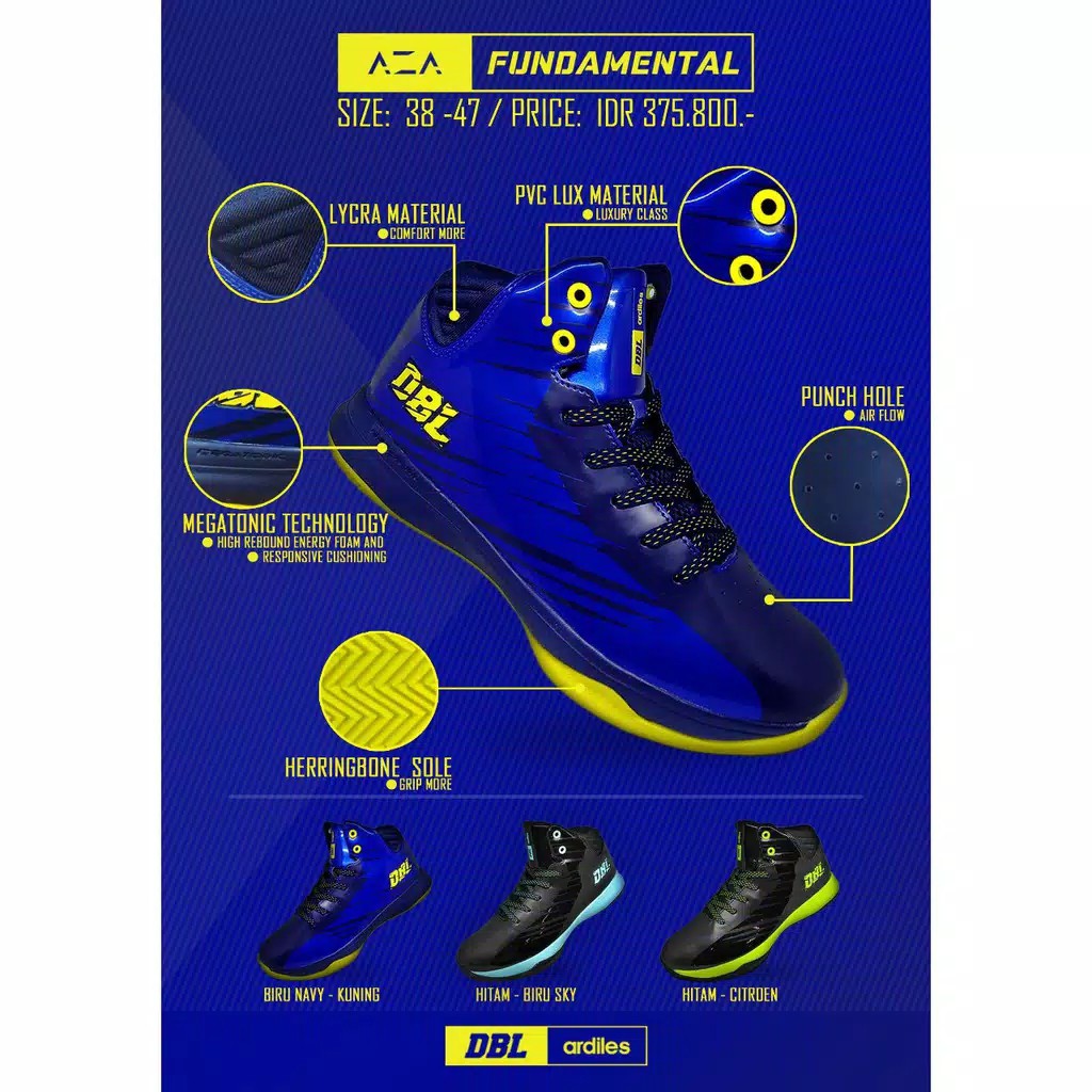 FREE KAOSKAKI AZA DBL FundamentaL Sepatu Basket AZA FUNDAMENTAL Sepatu ARDILES azafundamentaL