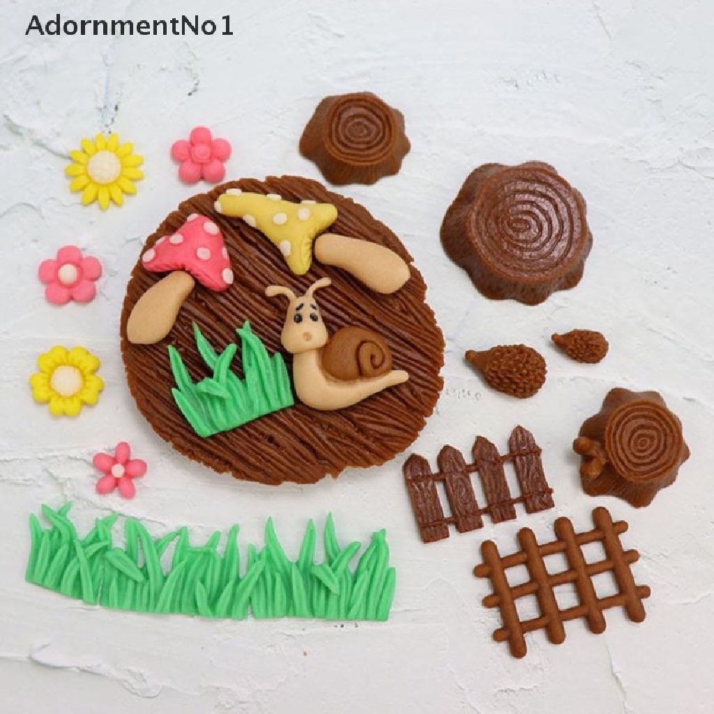 [AdornmentNo1] Forest Mushroom And Snails Silicone Molds Fondant Cake Tools Candy Resin Mould [new]