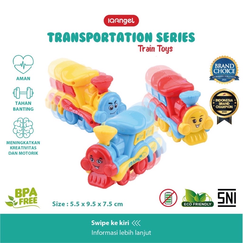 Iq Angel Train Toys Mainan Kereta Api Bayi Edukasi Sensorik SNI Gigitan Bayi