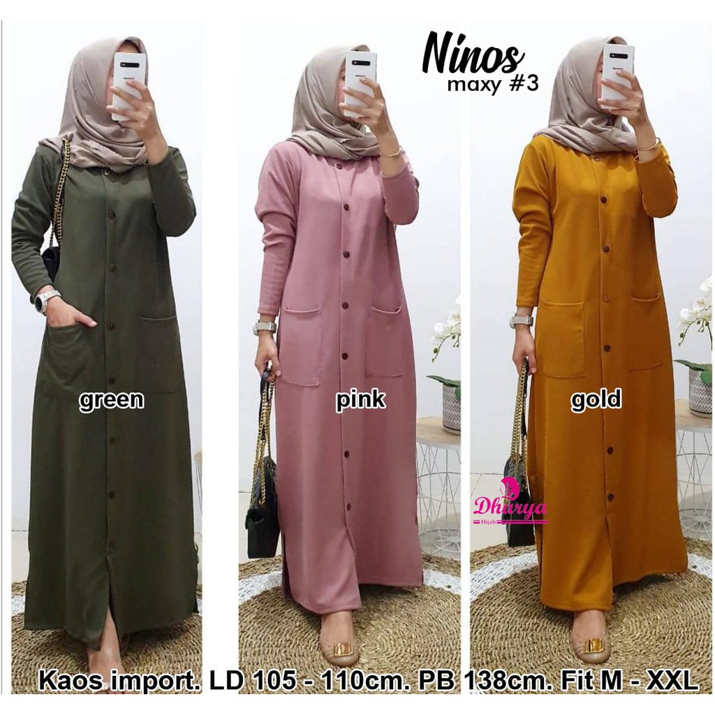 NINOS MAXY #3 BY DHARYA Baju Dress Gamis (RESTOK)