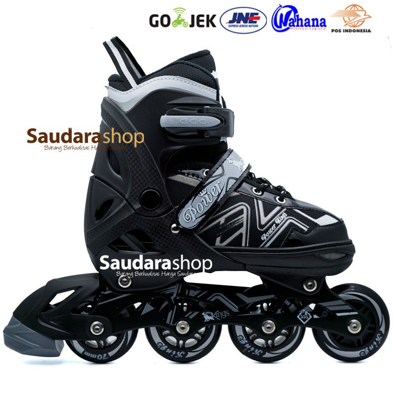 HOBI | Power King Sepaturoda Inline Roda FULL Karet / Sepatu roda