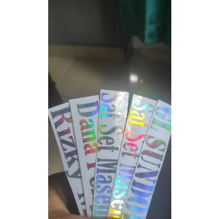 

Cutting sticker hologram custom nama