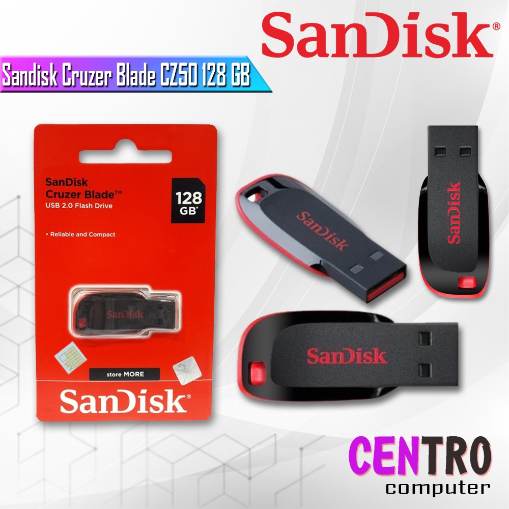 Flashdisk Sandisk Cruzer Blade CZ50 128gb - SanDisk Cruzer Blade 128GB CZ50 Flashdisk