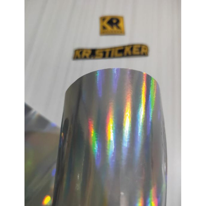 Stiker motor, stiker mobil hologram  / chrome / pelangi Laminating glossy