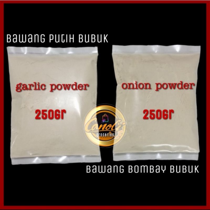 bawang putih bubuk / garlic powder 250gr / onion powder / bombay bubuk