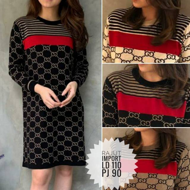 Tunik rajut import premium Chanel