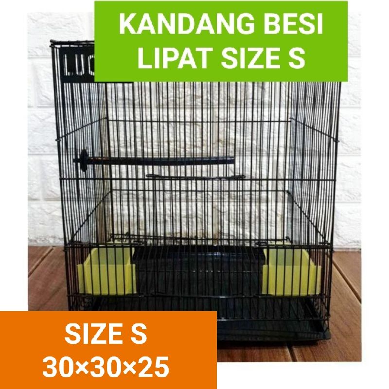 Sangkar burung besi lipat 30X30X25 CM