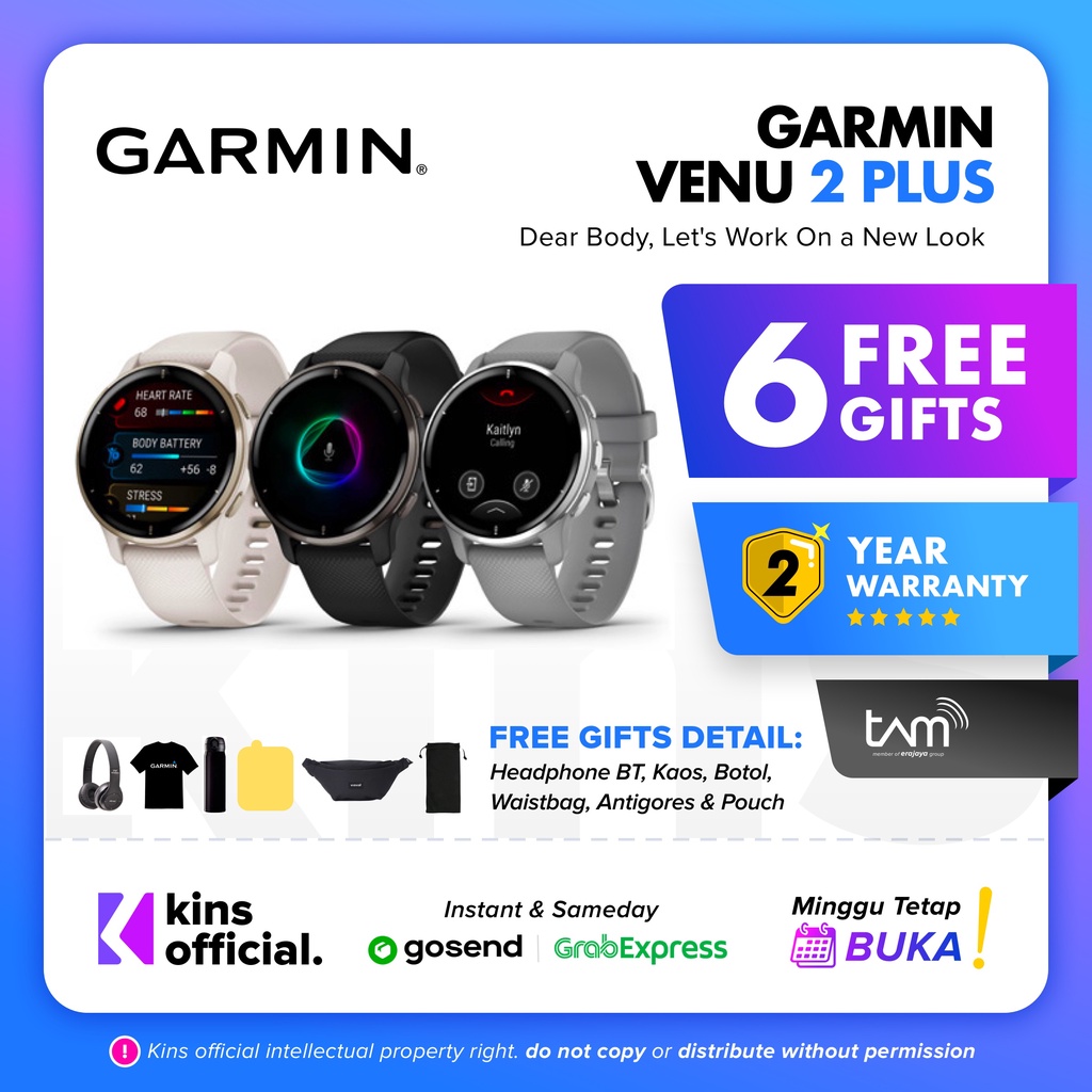 Garmin Venu 2 Plus - Garansi Resmi TAM 2 Tahun