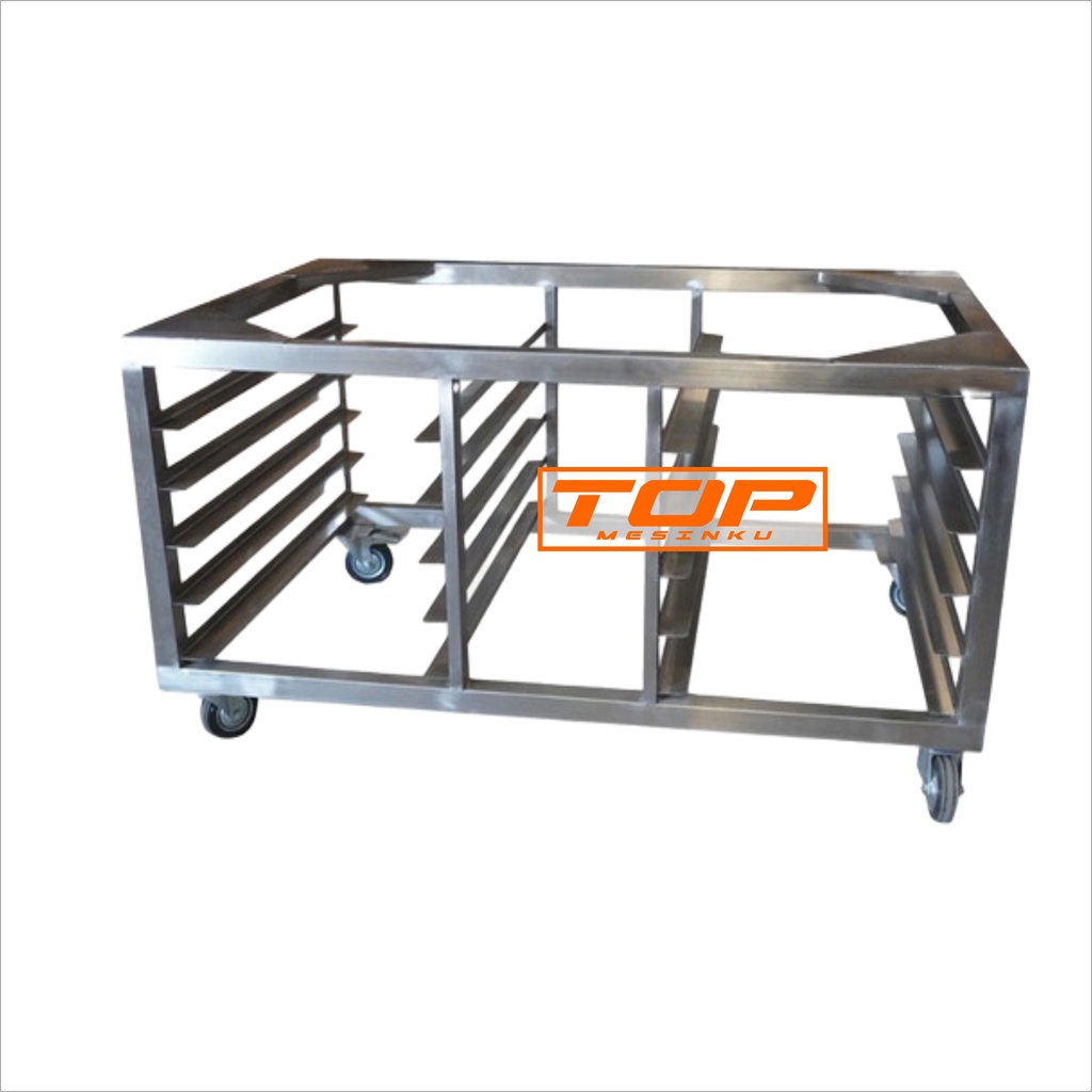 Meja oven 1 deck 2 tray stainless dilengkapi rak loyang 120*80*65cm TBU-MO120