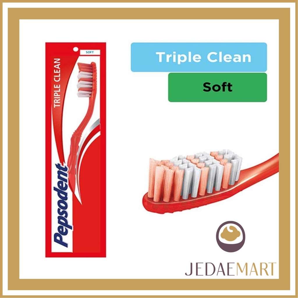 Pepsodent Sikat Gigi Triple Soft & Medium - Ecer