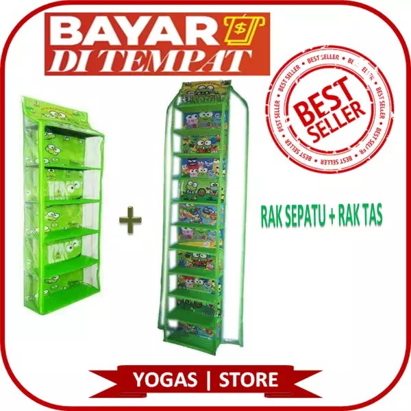 Rak SET 2in1 RAK TAS + SEPATU Gantung Karakter Yogas Store