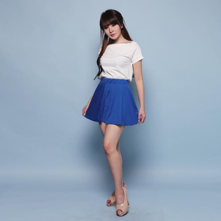 HYERIES Rok Korea Flare Mini Skirt A line / Rok Pendek Polos / Rok Scuba / Short Skirt