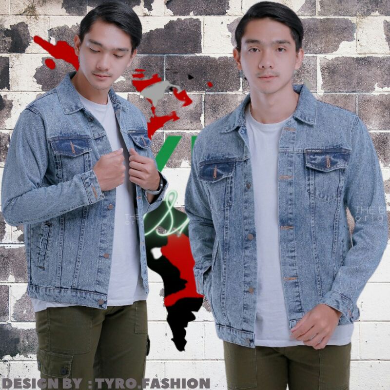 BOJIEL- Jaket Distro Denim Wash/Jaket Distro Pria Wash/Jaket Pria Korea/Jaket Kekinian (COD)