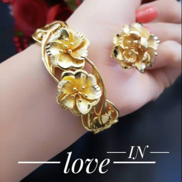 Xuping set perhiasan lapis emas 24k 037n