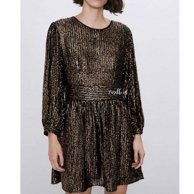 BLACK GOLD SEQUIN DRESS