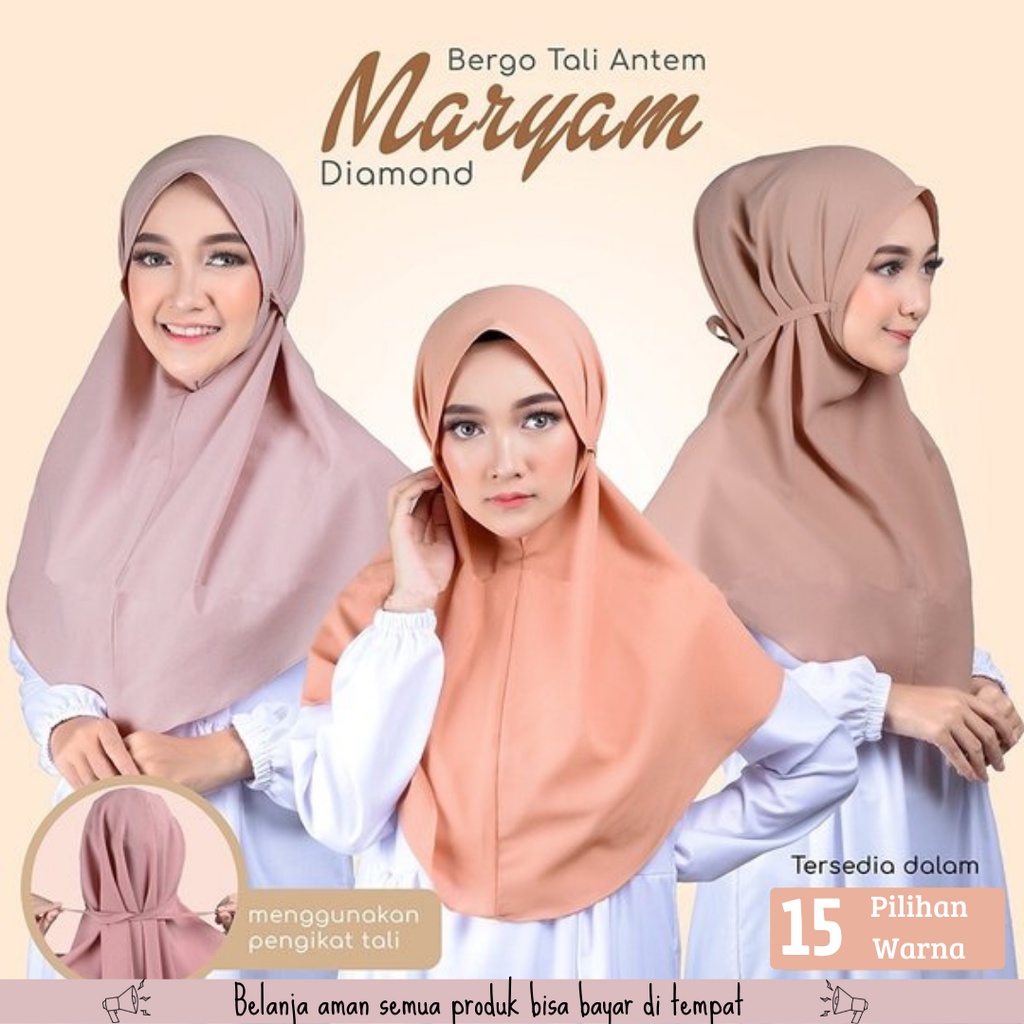Hijab Bergo Kualitas Premium Size L | Hijab Bergo Ukuran Sedang | Daily Hijab Instant Simple | Hijab