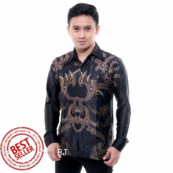 Kemeja batik pria semi sutraBaju batik pria lengan panjang