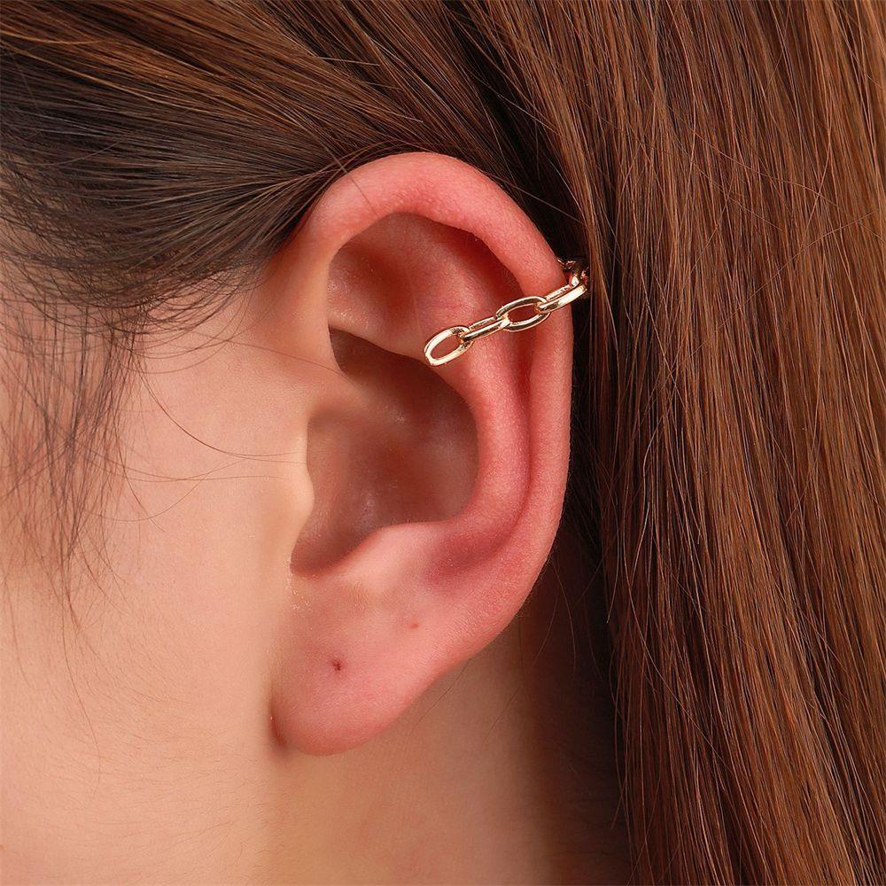 Lily Ear Cuff Gold Clip-On Dainty Adjustable Helix Cuff Anting