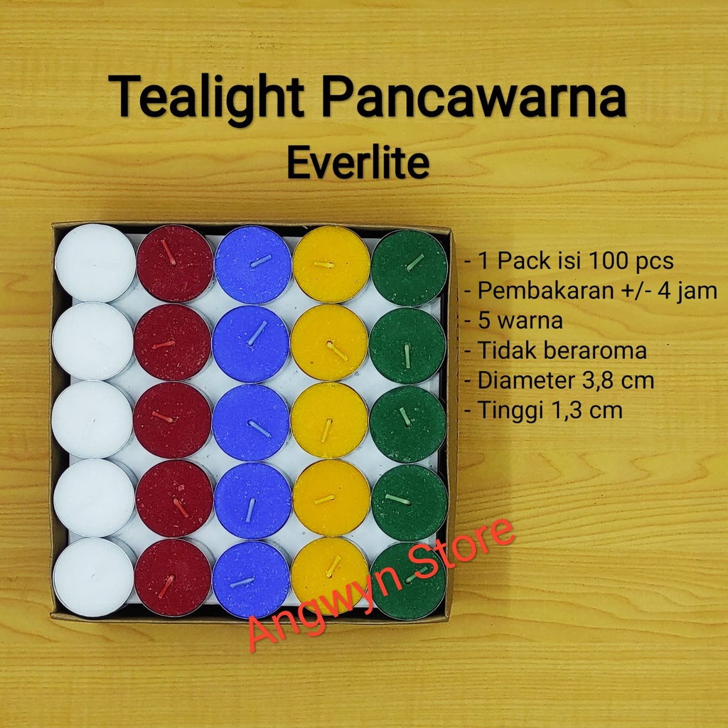 Lilin Tealight / Lilin Aromaterapi isi 100 pcs 5 warna