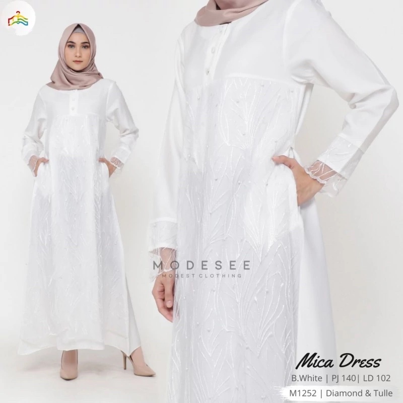 Micca Dress Gamis Tile Putih Broken White