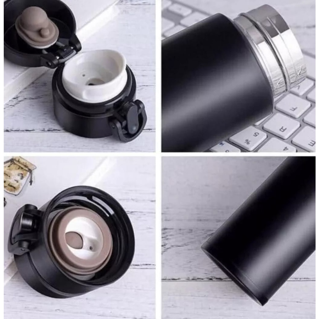 Termos Air Panas 500ml Model kancing stainless Steel / Thermos Kecil Termos Mini Vacuum Clip On Bahan Stenlis Anti Karat / Tumbler stenlis Air Panas Dan Dingin Kuat Tahan Lama / Termos Model Kancing Smart Lock Opener Tahan 24 Jam