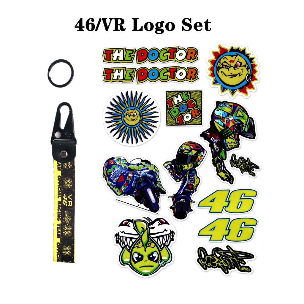 Stiker 46 Rossi AGV Hemlet Bahan Pvckulit Nilon Anti Air Untuk Motor