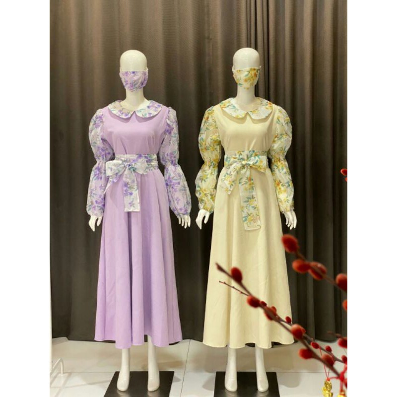 Gamis Lilac Flower New by Vivorie(4pcs)