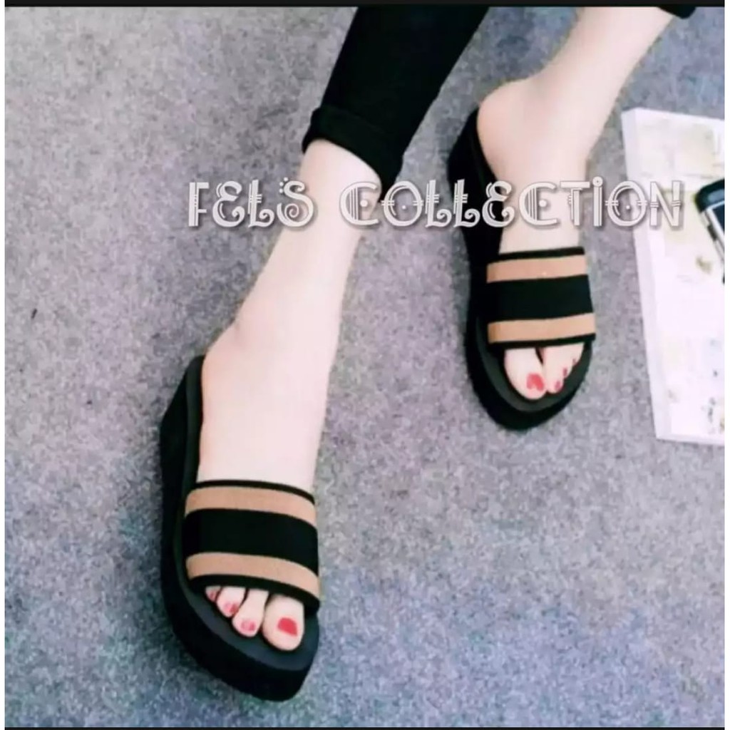 Fels Sendal wedges wanita Spon